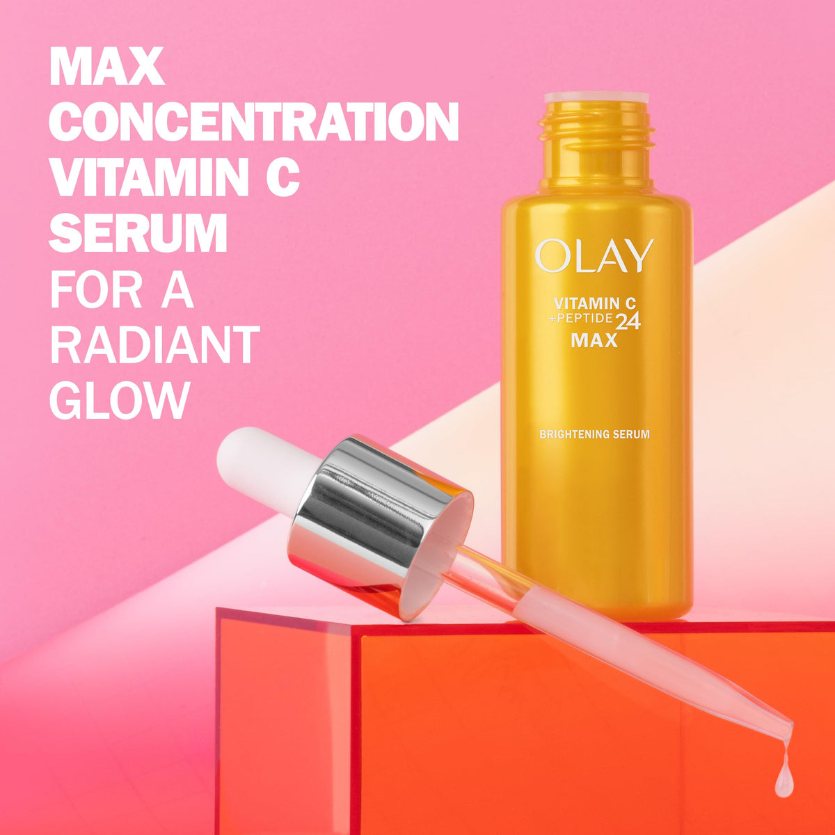 Olay pump dispenser revealing easy, no-mess application