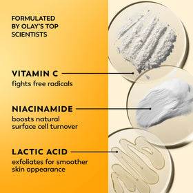 Olay ingredients visual highlighting vitamin C for brighter-looking skin