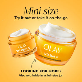 Olay cream texture close-up showing silky vitamin C formula for glow