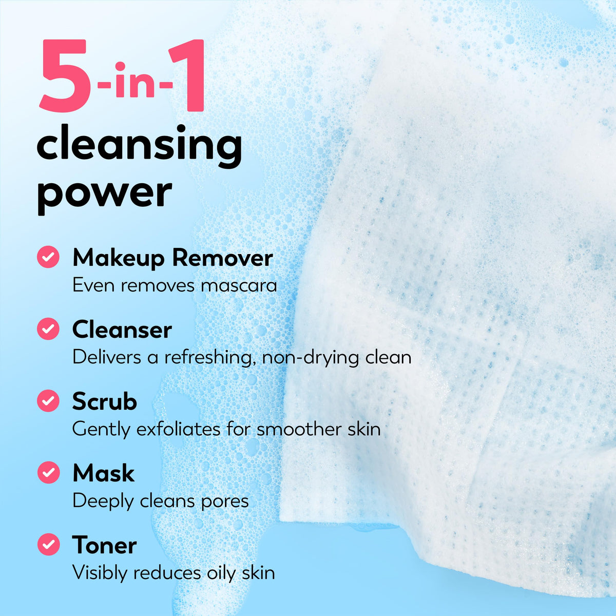Olay wipe being activated with water demonstrating fresh-on-use benefit