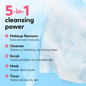 Olay wipe being activated with water demonstrating fresh-on-use benefit