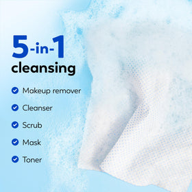 Olay wipe in hand demonstrating easy activation and convenient use