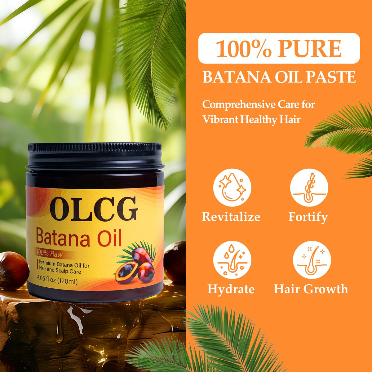 OLCG open jar showing raw Batana paste texture for easy warming