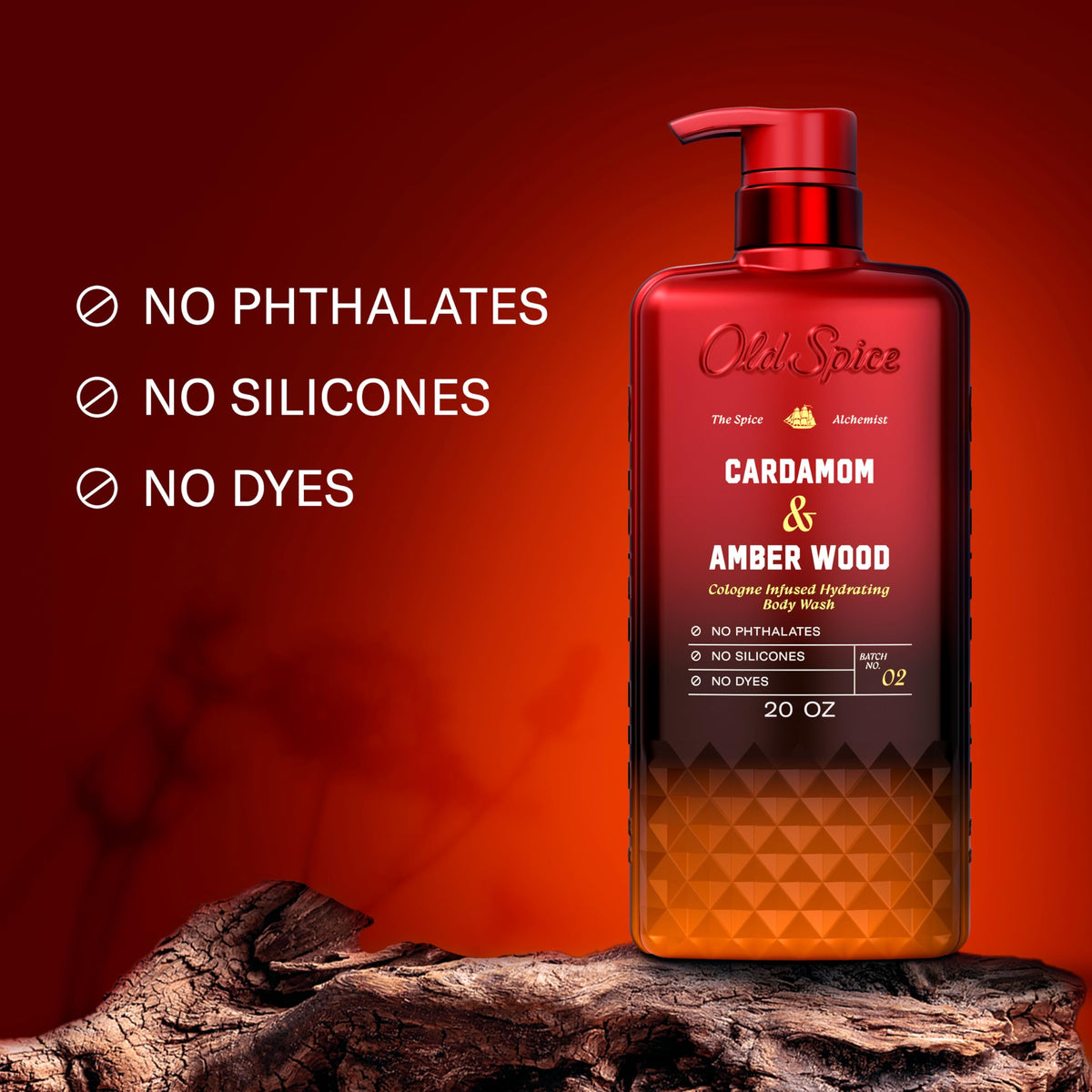 Old Spice 20 oz bottle in hand showing size and travel-friendly scale