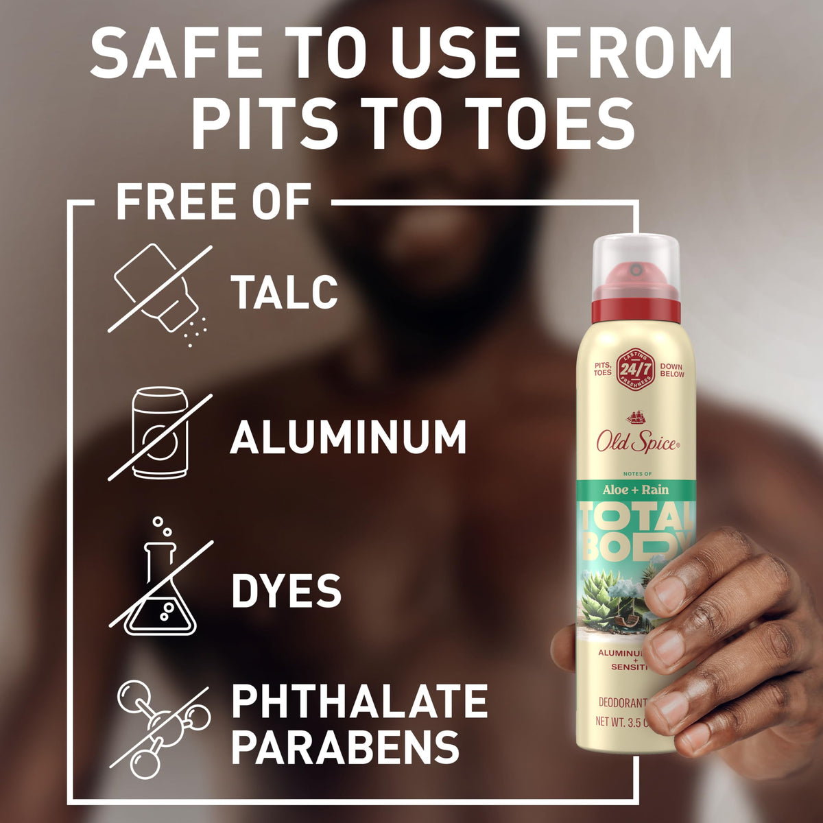 Old Spice fine mist texture illustrating quick-drying application benefit