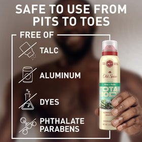 Old Spice fine mist texture illustrating quick-drying application benefit
