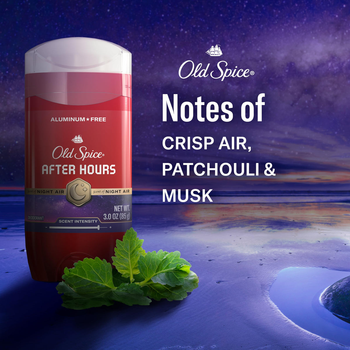 Old Spice label close-up displaying scent name and ingredient clarity