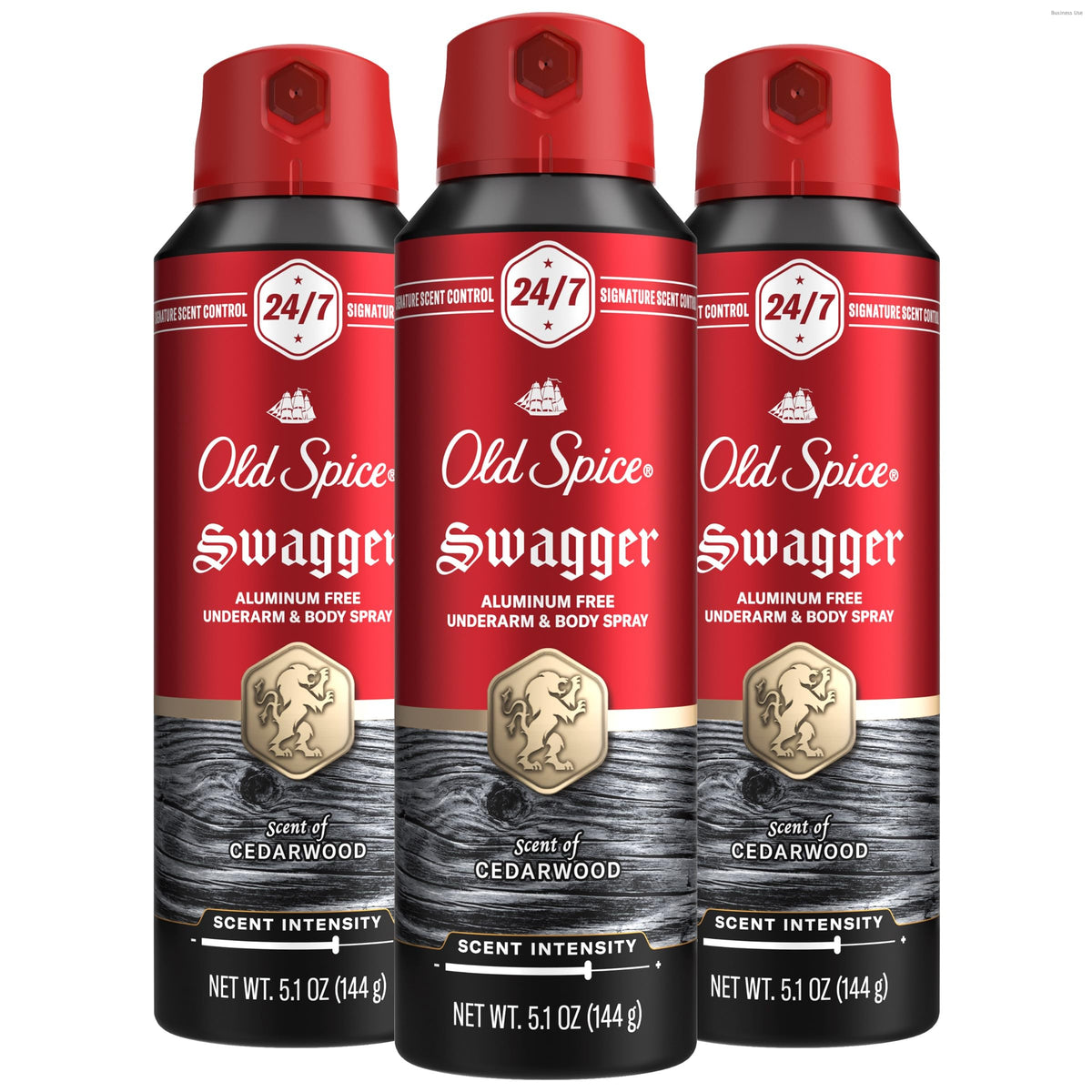 Old Spice aluminum free front packaging showing branding and scent benefits