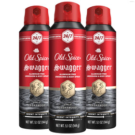 Old Spice aluminum free front packaging showing branding and scent benefits