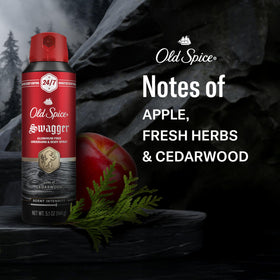 Old Spice application demo of man spraying for quick odor protection
