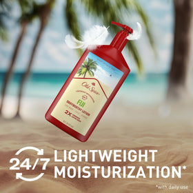 Old Spice being applied to hand demonstrating quick absorption benefit