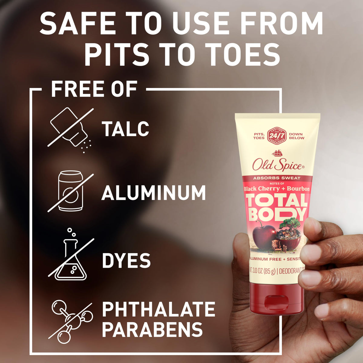 Old Spice application underarm demonstration for targeted odor control