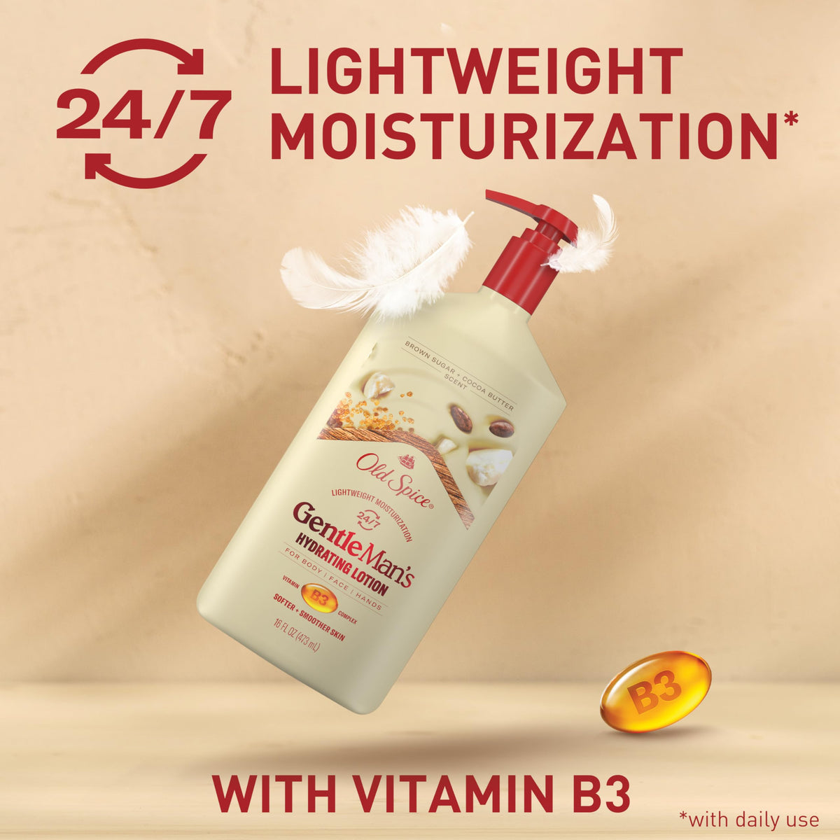 Old Spice applying to face demonstrating lightweight hydration and daily routine use