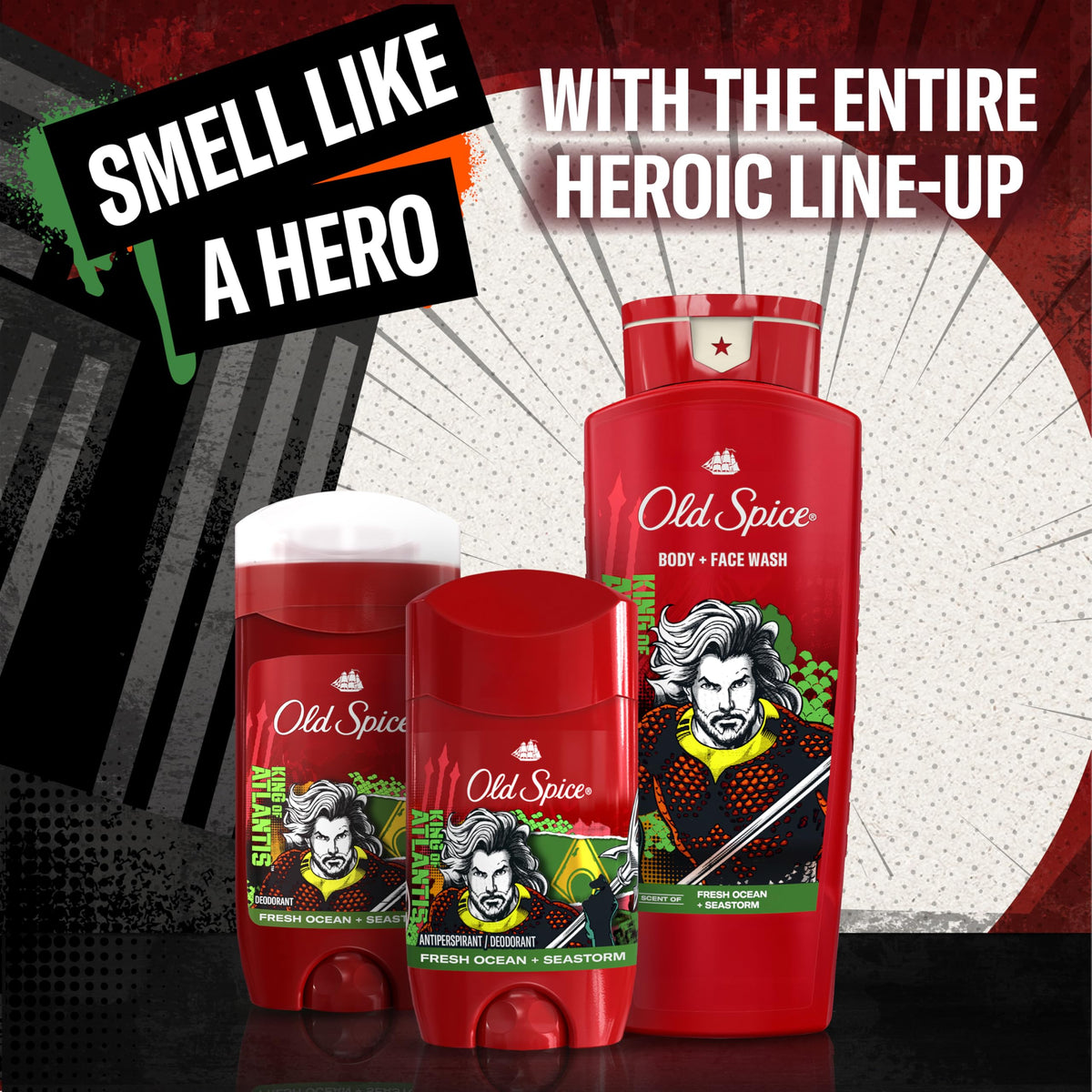 Old Spice Aquaman cap and dispenser detail for controlled product release