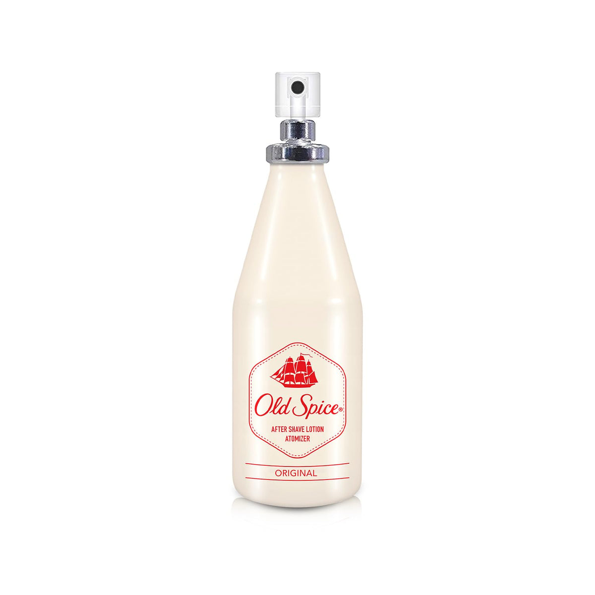 Old Spice atomizer original placed on bathroom shelf suggesting routine-ready freshness