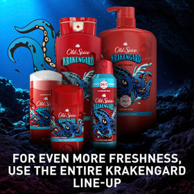 Old Spice bathroom display conveying lifestyle appeal and everyday freshness