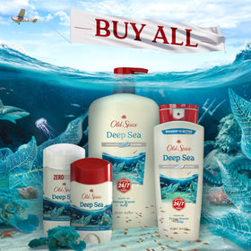 Old Spice in bathroom shelf lifestyle showing easy daily reachability