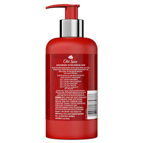 Old Spice back label close-up highlighting ingredients and instructions