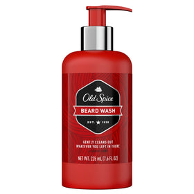 Old Spice bottle front view showing product branding and size benefit