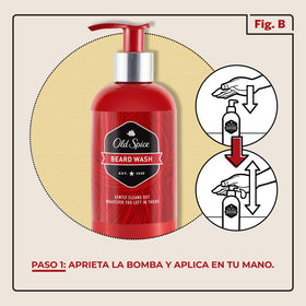 Old Spice pump dispensing wash for easy controlled application benefit