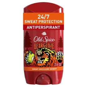 Old Spice Bearglove front packaging showing crisp orchard scent benefit