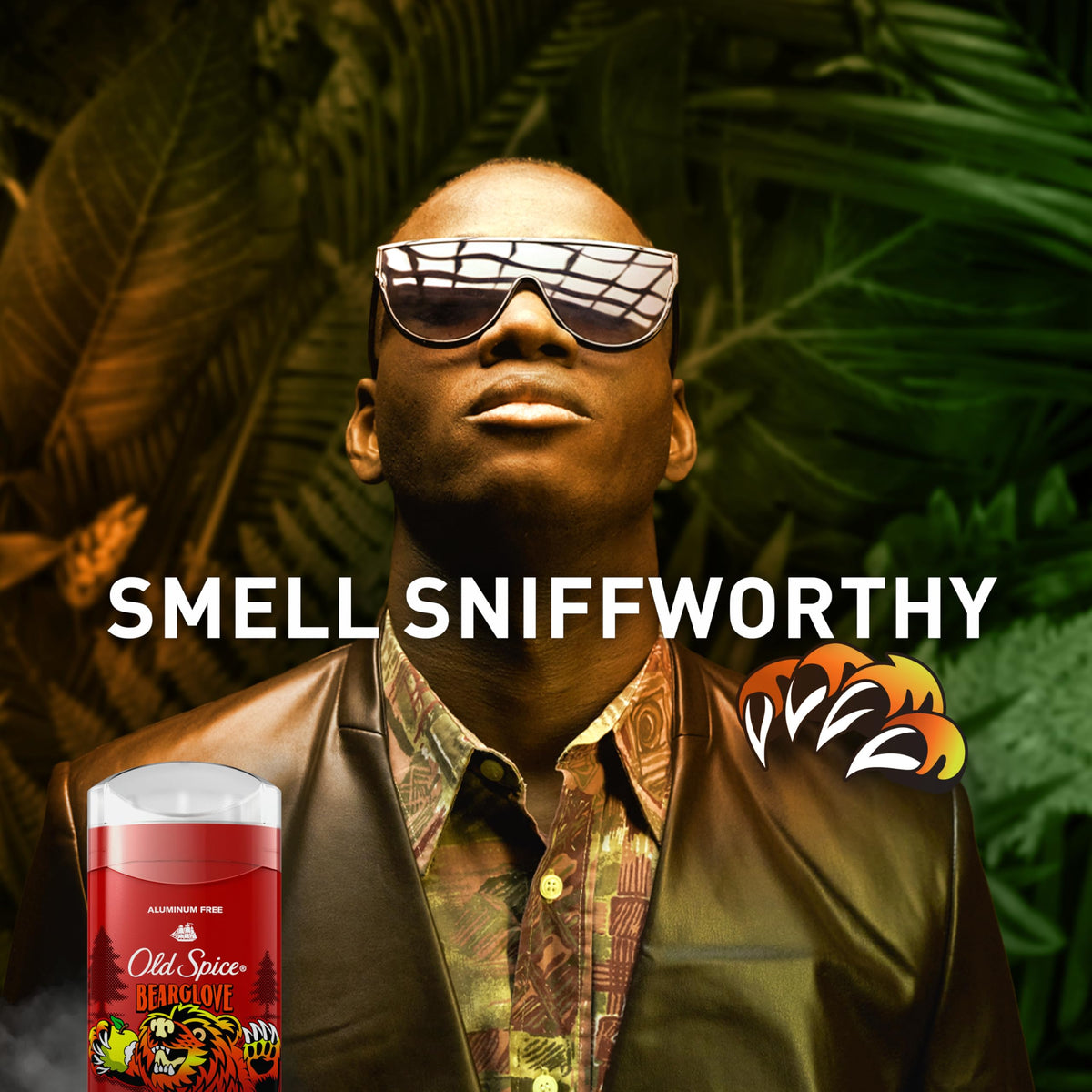 Hand holding Old Spice Bearglove 3.0 oz to show size and portability benefit