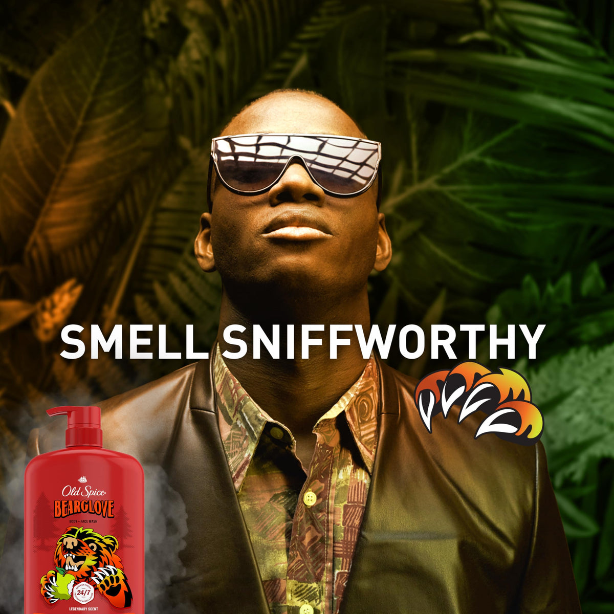 Old Spice bottle with apples representing crisp orchard scent benefit