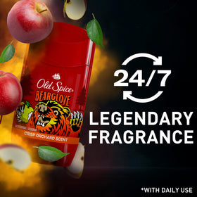 Old Spice Bearglove next to a wallet to show compact travel-ready benefit