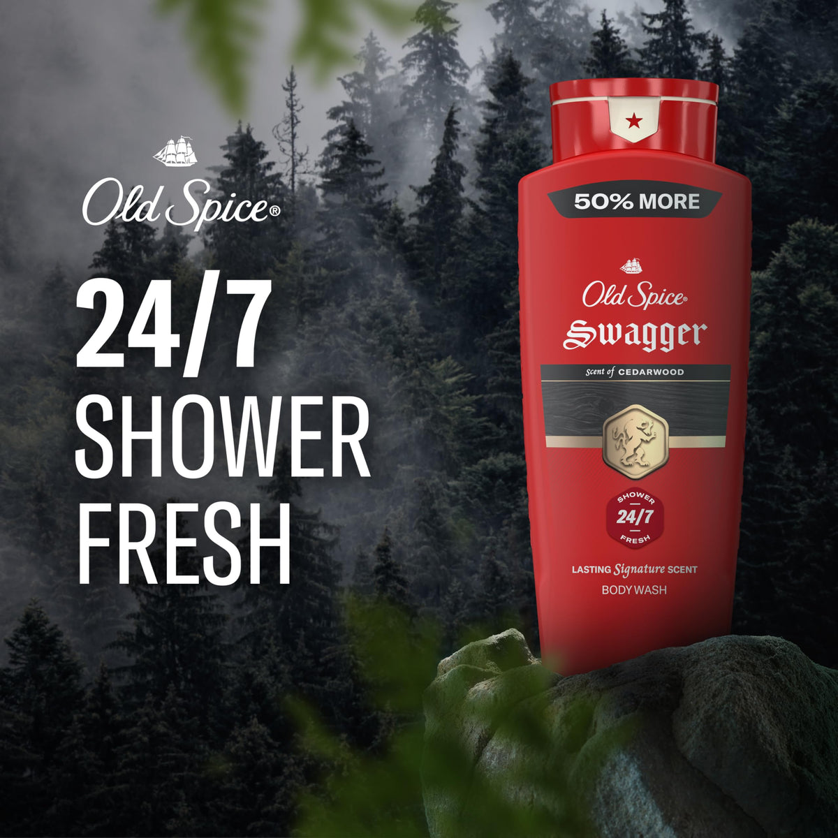 Old Spice bottle back label showing ingredients and product information for informed buyers