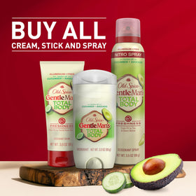 Old Spice bottle beside grooming items for easy daily routine and portability