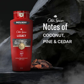 Old Spice bottle placed by shower showing everyday convenience and freshness
