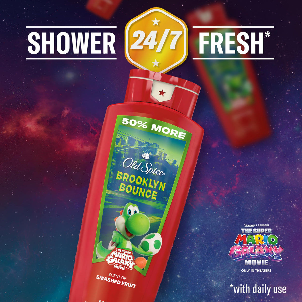 Old Spice bottle in hand showing 24 oz size and travel convenience