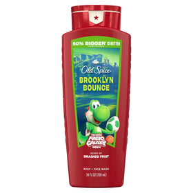 Old Spice bottle front packaging showing Brooklyn Bounce scent benefit