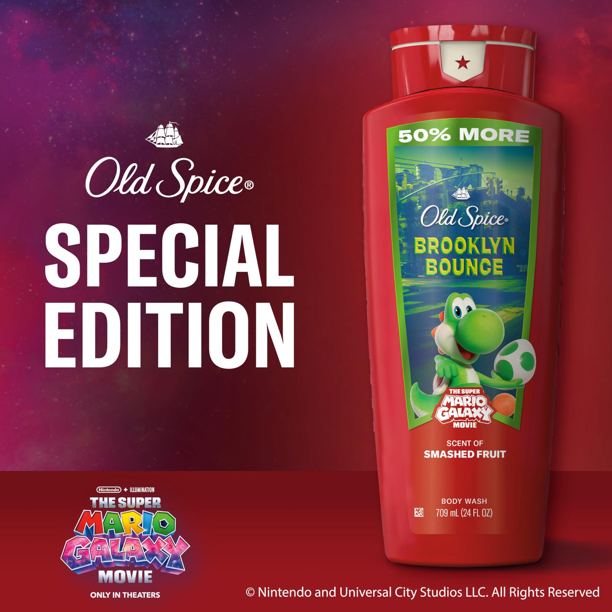 Old Spice special edition Super Mario Galaxy label for collectible appeal