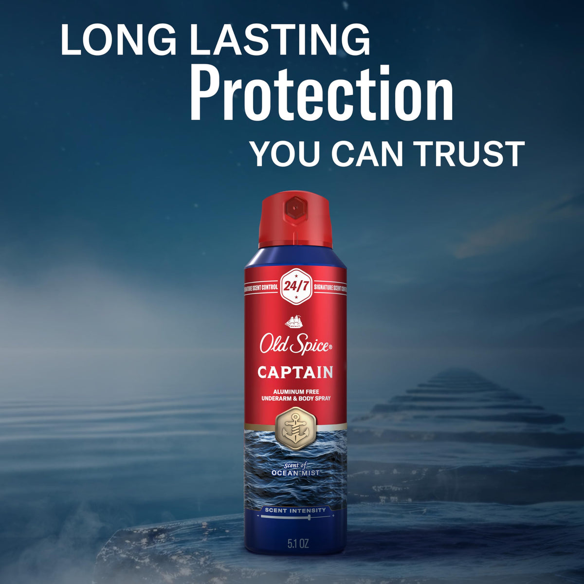 Old Spice Captain shown in hand to demonstrate size and travel-friendly convenience