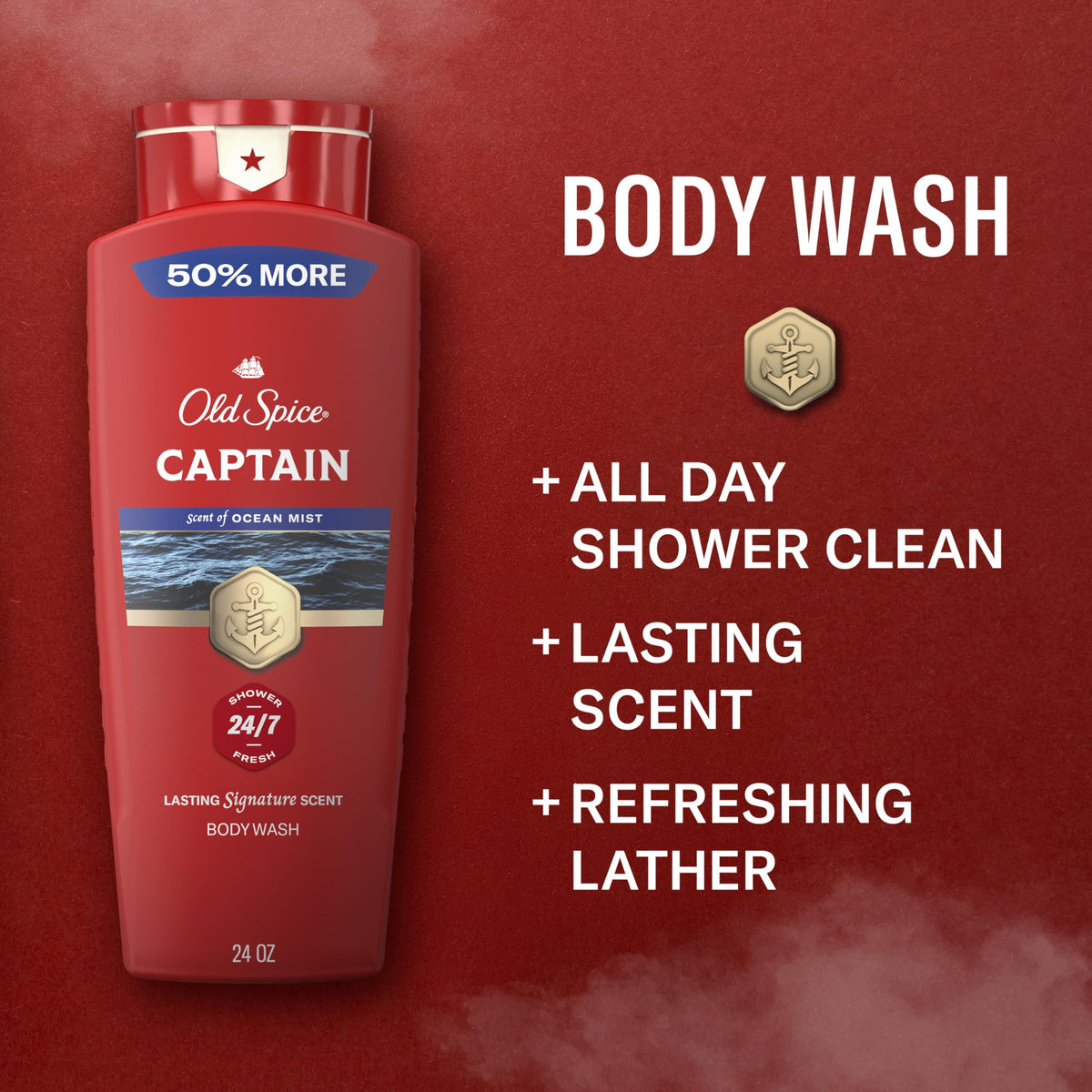 Old Spice Captain side label with ingredients visible, helping shoppers check contents