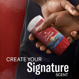 Old Spice Captain tucked inside a travel pocket showing portability and on-the-go freshness benefit
