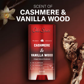 Old Spice side label detail showing ingredient info and no-aluminum benefit