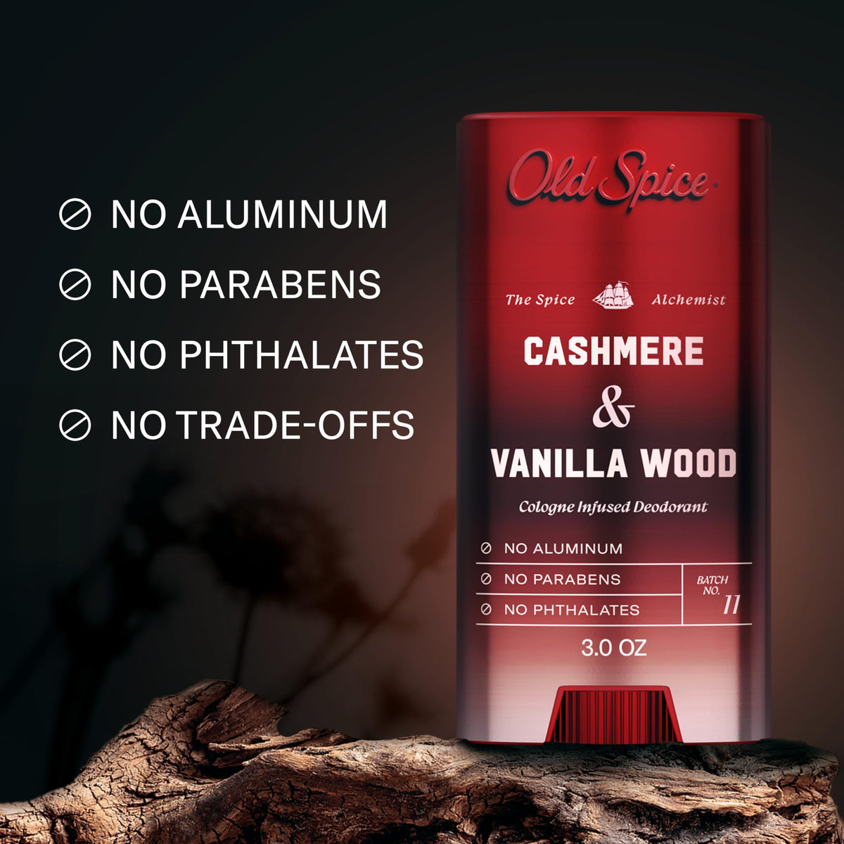 Old Spice deodorant texture close-up to highlight smooth non-greasy finish