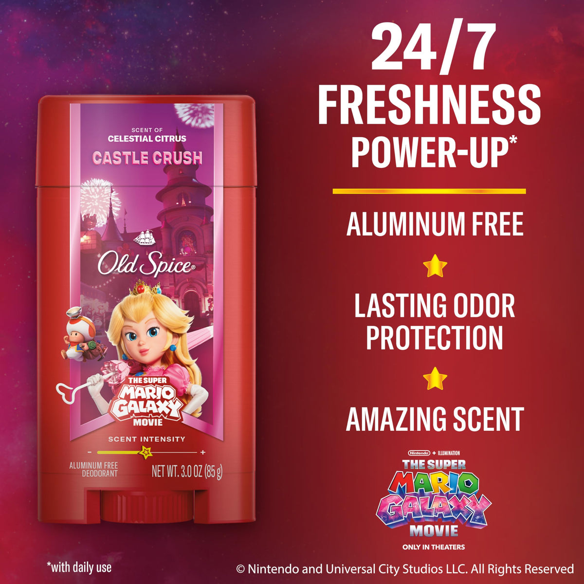 Old Spice Castle Crush back label with ingredient panel and usage directions for confidence