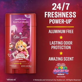 Old Spice Castle Crush back label with ingredient panel and usage directions for confidence