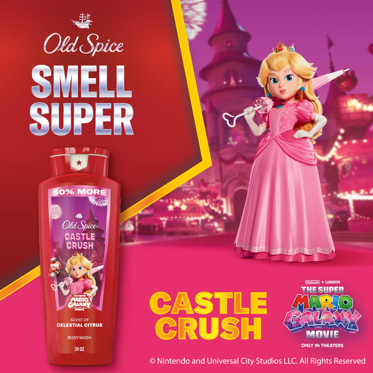 Old Spice Castle Crush pump in shower demonstrating easy dispensing and convenience