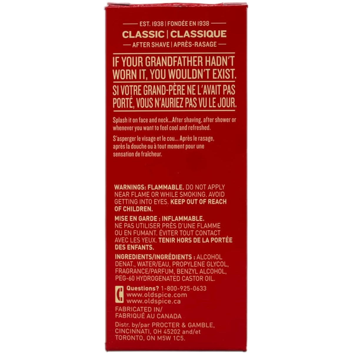 Old Spice lotion texture on hand illustrating light finish and absorbency