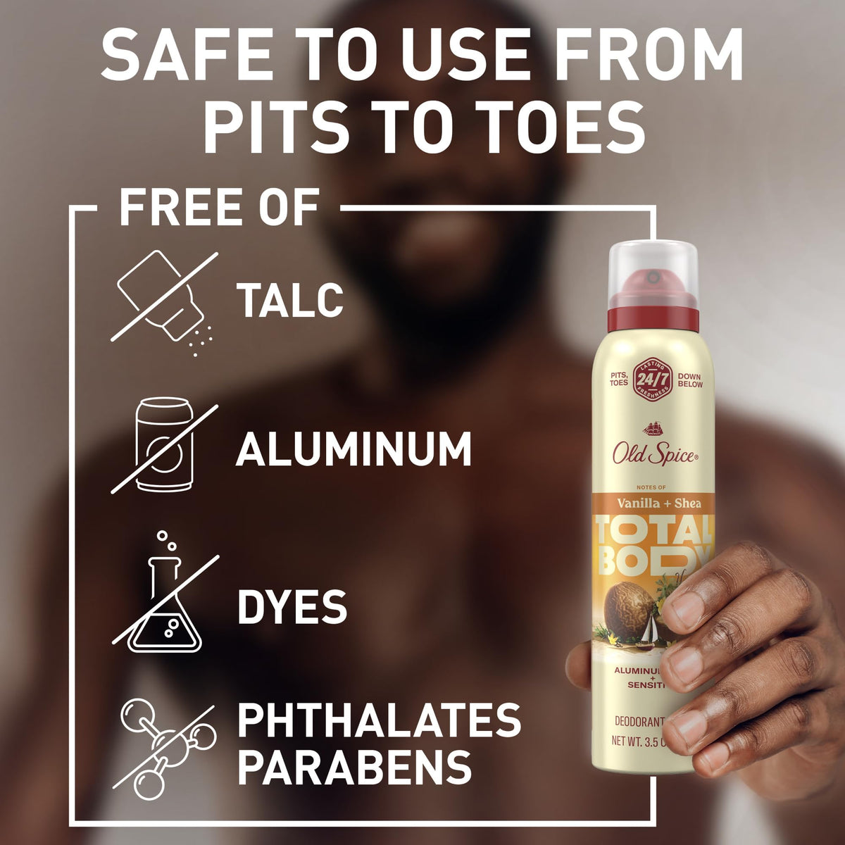 Old Spice nozzle close-up highlighting smooth contactless application