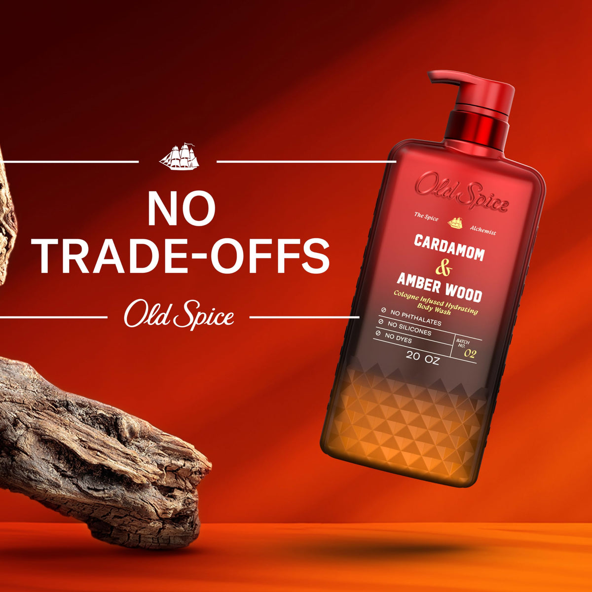 Old Spice collection displayed with deodorant and cologne mist for layering benefit