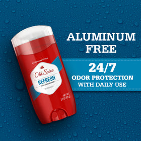Old Spice next to shirt showing no white marks on clothing benefit