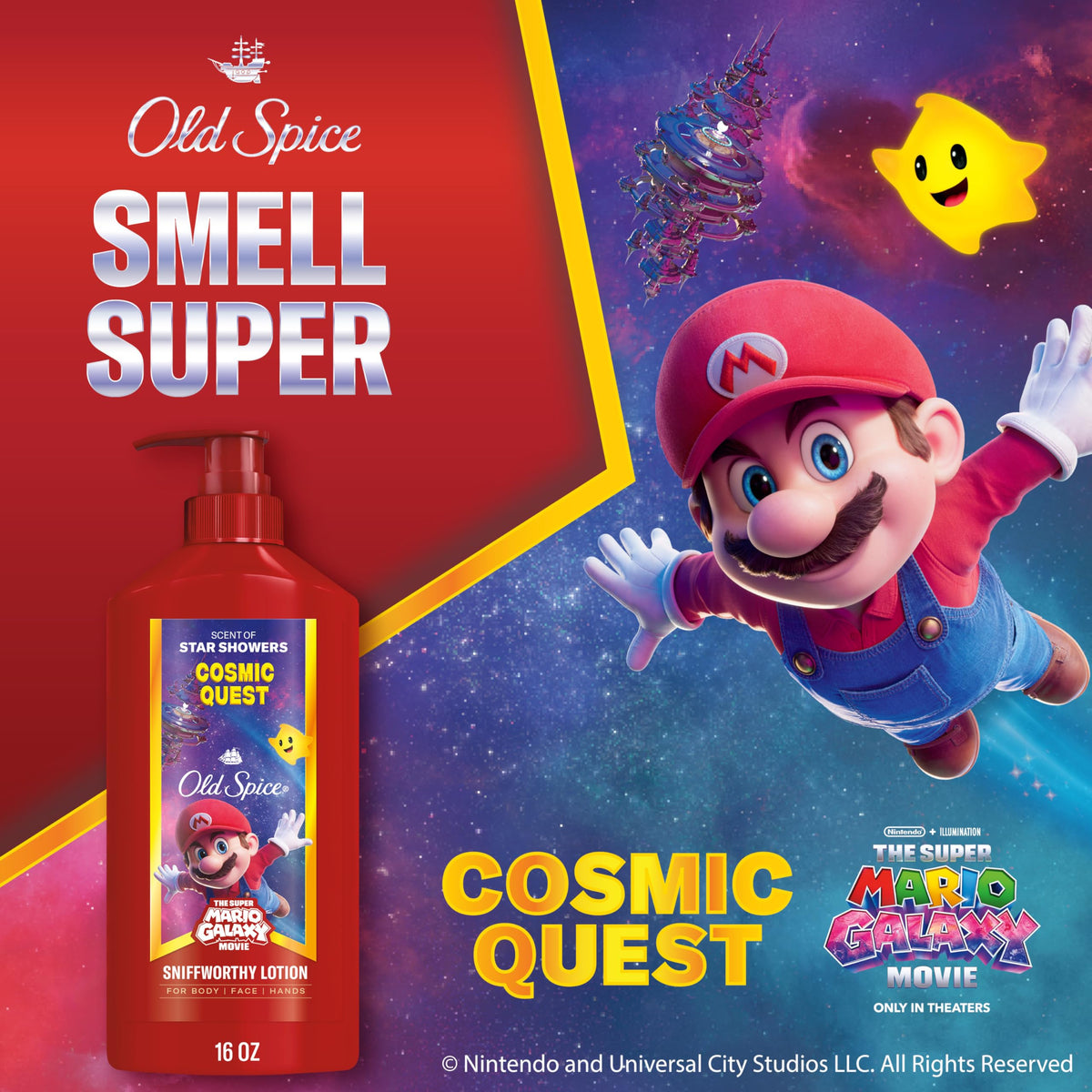 Old Spice Cosmic Quest back label close-up highlighting ingredients and usage