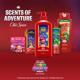 Old Spice x Super Mario Galaxy Movie artwork highlighting collectible design