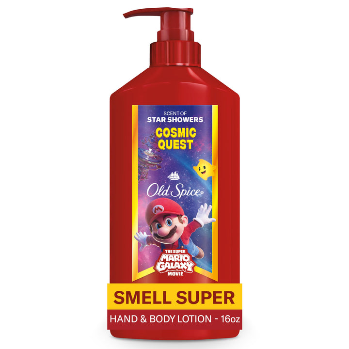 Old Spice Cosmic Quest front bottle showing label and pump for easy dispensing