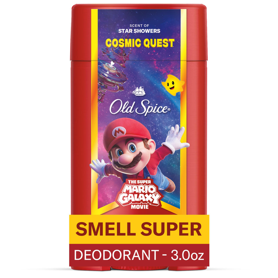 Old Spice Cosmic Quest front packaging showing Star Showers scent benefit